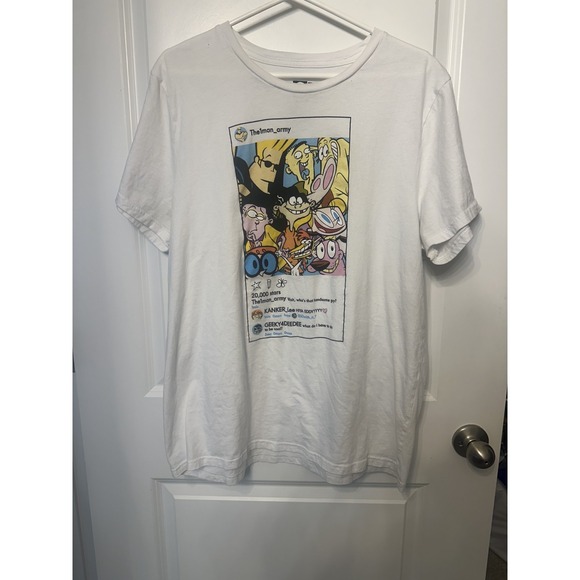 Cartoon Network Mens Graphic Cartoon Print T Shirt 2XL White Short Sleeve Casual - Picture 1 of 5